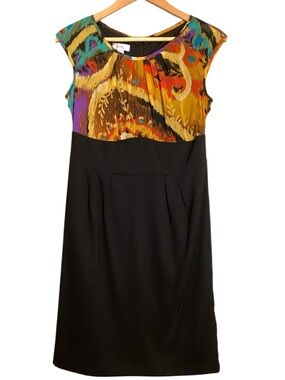 ALYX Limited Colorblock Dress Size 8 Abstract Print Cap Sleeve Sheath